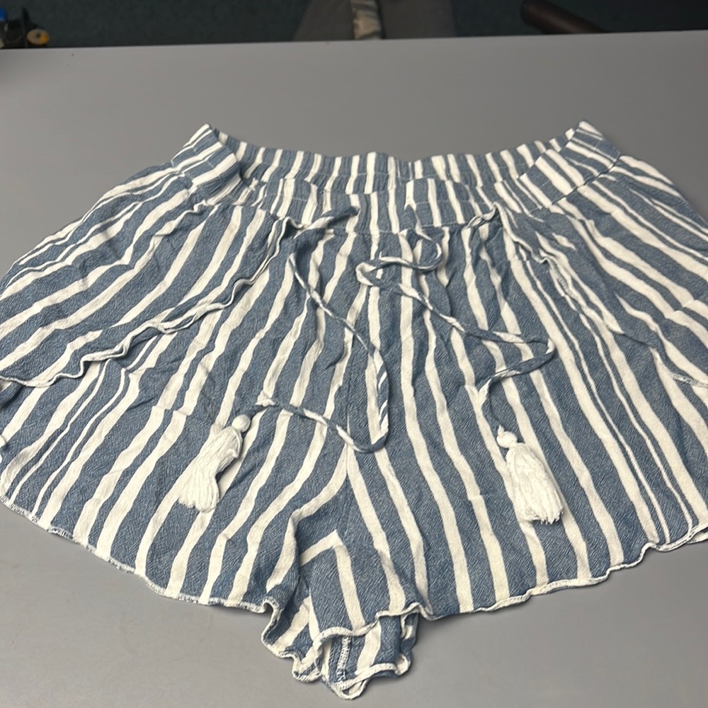 American eagle shorts, blue and white stripes, size L